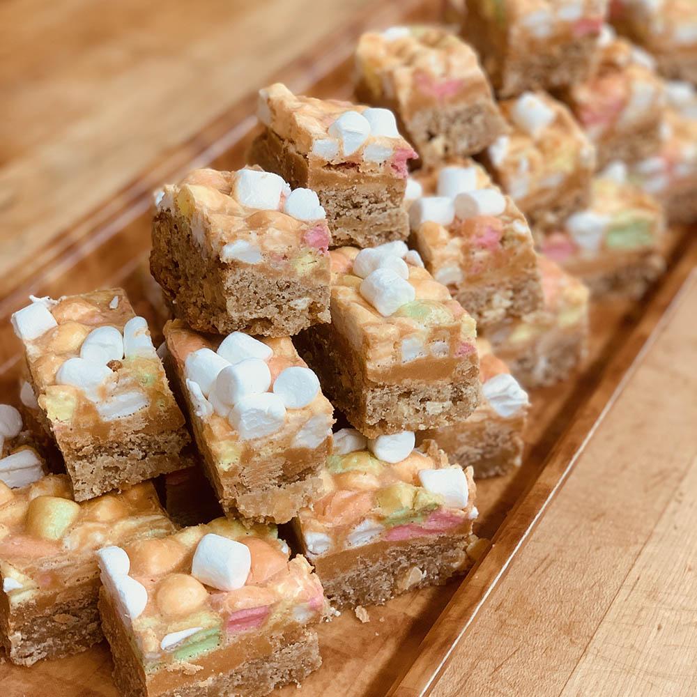 Peanut Butter Marshmallow Blondies - Christies Bakery